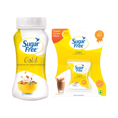 Sugar Free Gold Low Calorie Aspartame Sweetener Pellet (500) & Sugar Free Gold Low Calorie Aspartame Sweetener Powder (100gm)