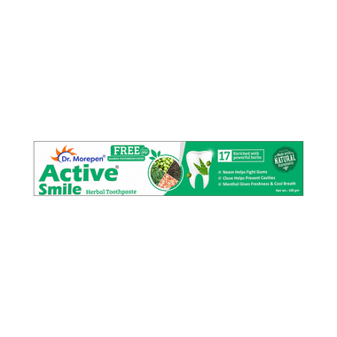 Dr. Morepen Active Smile Enriched With 17 Powerful Herbs Toothpaste