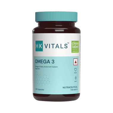 Healthkart HK Vitals Omega 3 Fatty Acids With DHA & EPA | For Heart, Joint & Brain Health | Soft Gelatin Capsule