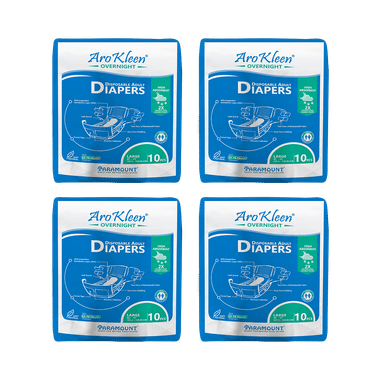 Arokleen Overnight Disposable Adult Diaper (10 Each) Large