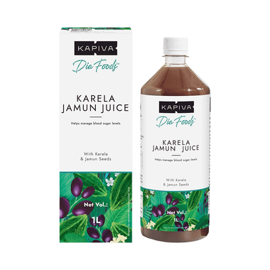 Kapiva Karela Jamun Juice | Helps Manage Blood Sugar Levels (1 Ltr Each)