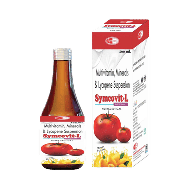 Symcovit L Powerful Antioxidant Lycopene And Multivitamin With Vitamin A, B, E, Zinc & Magnesium | Boosts Immunity | Suspension Mango