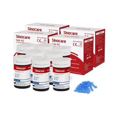 Sinocare Combo Pack Of Safe AQ Blood Glucose Test 200 Strip & 200 Lancets