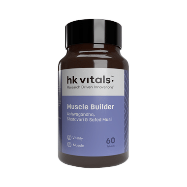 HK Vitals Muscle Builder Tablet With Ashwagandha, Satavari & Safed Musli | For Muscle Strength & Vitality