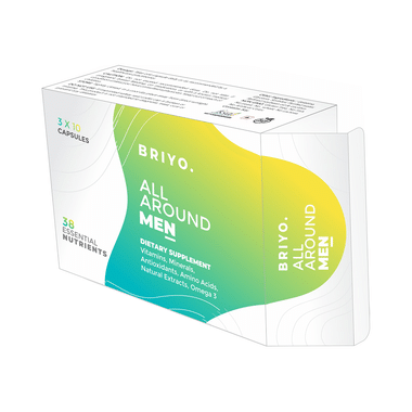 Briyo All Around Men's Multivitamin: Highly Absorbable 37+ Nutrients in Conveniently Sized Capsule