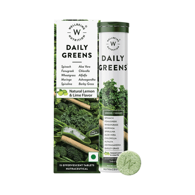 Wellbeing Nutrition Daily Greens Effervescent Tablet for Weight Management, Bone, Digestion, Skin & Immunity