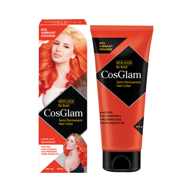 CosGlam Semi Permanent Hair Color | PPD & Ammonia Free | Vibrant Orange