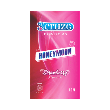 Scruze Condom Extra Dotted Honeymoon Strawberry