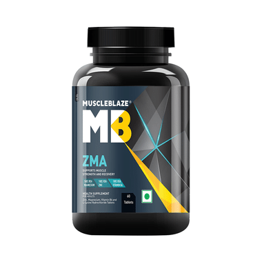 MuscleBlaze ZMA | With Magnesium, Zinc & Vitamin B6 | For Muscle Recovery | Tablet