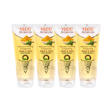 VLCC Ayurveda Deep Pore Cleansing & Brightening Haldi & Tulsi Face Wash (100ml Each)