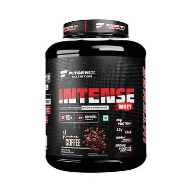 Fitgenix Nutrition  Intense Whey 1:1 Ratio Whey Protein Isolate & Hydrolysate  Powder Coffee