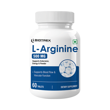 Biotrex L-Arginine 500mg For Blood Flow & Vascular Function | Tablet