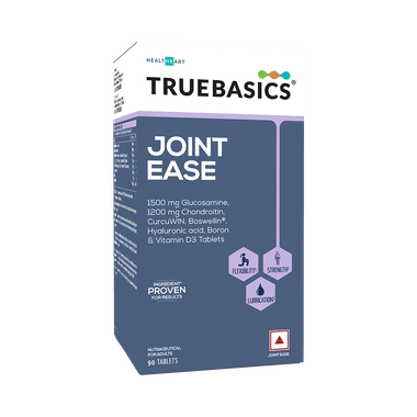 TrueBasics Joint Ease with Glucosamine, Chondroitin, Hyaluronic Acid & D3 | For Flexibility, Strength & Lubrication | Tablet