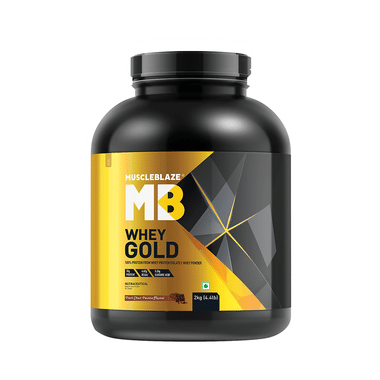 MuscleBlaze Whey Gold 100% Whey Protein Isolate | With Digestive Enzymes | Powder For Muscle Synthesis | Flavour Powder Dark Choco Passion