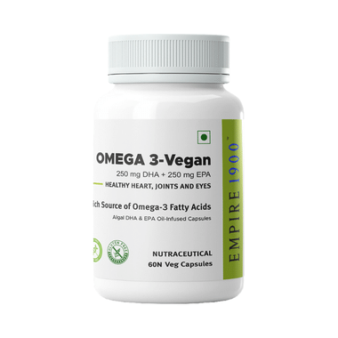 EMPIRE 1900 Omega-3 Vegan Capsules | Omega-3 For Vegetarians |Vegan Omega-3 Supplement |