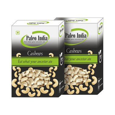 Paleo India Whole Medium Size Kaju Cashews W240 (400gm Each)