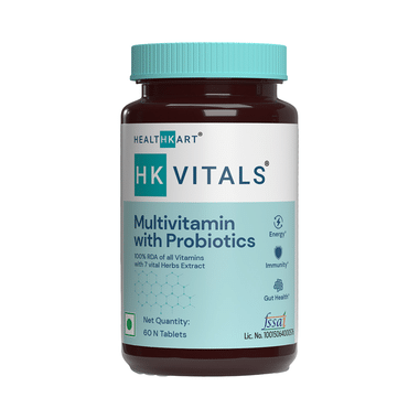 Healthkart HK Vitals Multivitamin with Probiotics for Energy, Immunity & Gut Health | Tablet