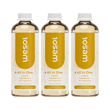 Wesol Food Grade Hydrogen Peroxide 1% All In One Multi Surface Cleaner Liquid, Disinfectant And Air Freshner (500ml Each) Fresh Plumeria