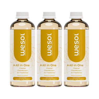 Wesol Food Grade Hydrogen Peroxide 1% All in One Multi Surface Cleaner Liquid, Disinfectant and Air Freshner (500ml Each) Fresh Plumeria