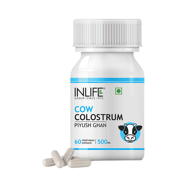 Inlife Cow Colostrum 500mg Capsule | For Immunity, Strength, Stamina & Healthy Digestion