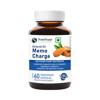 Sri Sri Tattva SupaSupp Almond Oil Vegetarian Capsule Memo Charge, Supports Nervous System