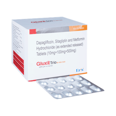 Gluxit Trio 10mg/500mg/100mg Tablet