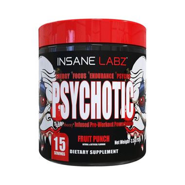 Insane Labz Psychotic Infused Pre-Workout Power House Powder Fruit Punch