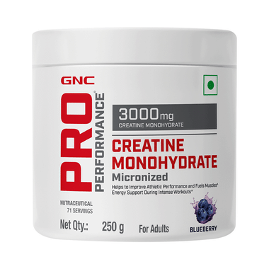 GNC Pro Performance Creatine Monohydrate 3000mg For Performance, Muscle Support & Energy | Powder Blueberry