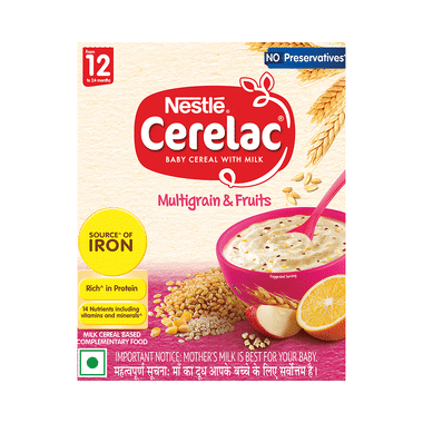 Nestle Cerelac Baby Cereal With Iron, Vitamins & Minerals Multigrain & Fruits No Preservatives