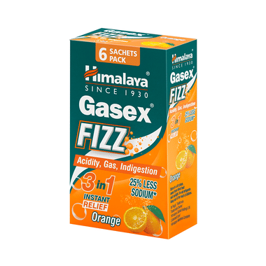 Himalaya Gasex Fizz | | Digestive Wellness| Provides Relief From Acidity & Gas (5gm Each) Orange