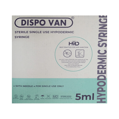 Dispovan Syringe 5ml With Needle 23G X 1inch