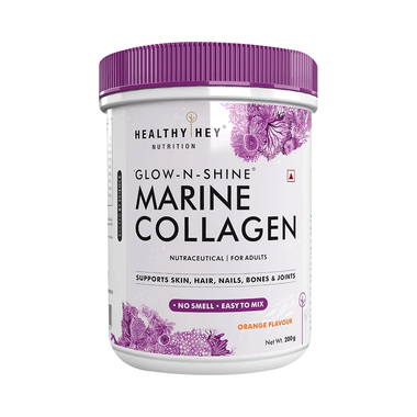 HealthyHey Glow-N-Shine Marine Collagen Orange Flavour