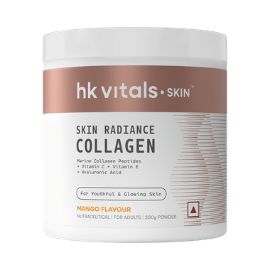 HK Vitals Skin Radiance Skin Collagen | Powder With Vitamin C, E & Biotin | Powder Mango