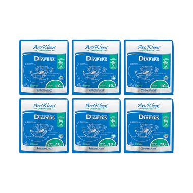 Arokleen Overnight Disposable Adult Diaper (10 Each) Large