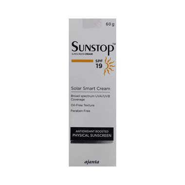 Sunstop 19 Sunscreen | Broad Spectrum UVA/UVB Protection | Oil & Paraben Free Cream