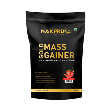 Nakpro Nutrition Gold Mass Gainer Powder Strawberry