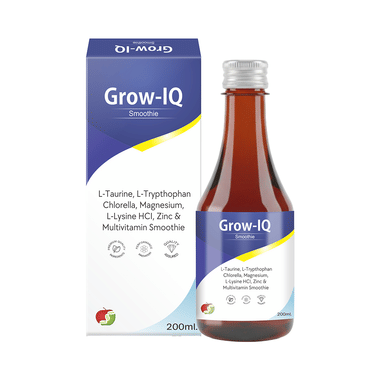 Grow IQ Smoothie | Chlorella Growth Factor Syrup Tasty Treat For Growing Childrens
