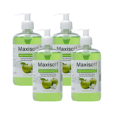 Maxisoft Deep Cleansing Green Apple Hand Wash (500ml Each)