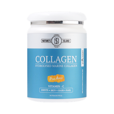 Nature's Island Hydrolysed Marine Collagen With Vitamin C | For Joints, Skin, Hair & Nails | Flavour Pineapple