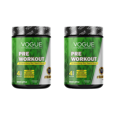 Vogue Wellness Pre Workout Powder (400gm Each)( Green Apple