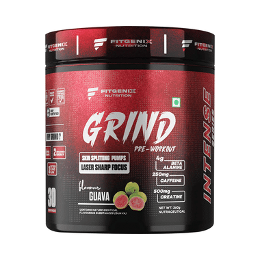 Fitgenix Nutrition Grind Pre Workout Powder Guava