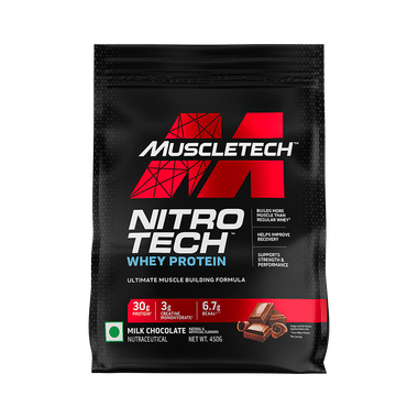 Muscletech Nitro Tech Whey Protein for Muscle Recovery | Flavour Powder Milk Chocolate