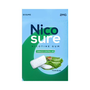 Nicosure Nicotine Polacrilex USP Gum Paan Bliss Sugar Free