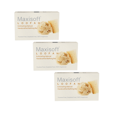 Maxisoft Loofah Exfoliating Bathing Bar (75gm Each)