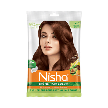 Nisha Creme Hair Color Natural Brown