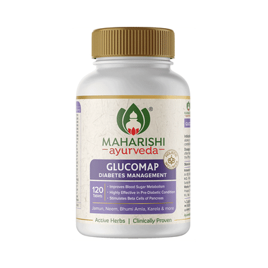 Maharishi Ayurveda Glucomap Tablet | Diabetes Management With Jamun, Karela, Neem, Arjuna, Controls Blood Sugar