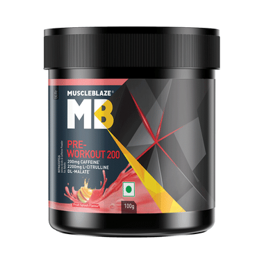 MuscleBlaze Pre-Workout 200 | For Enhanced Pump, Energy & Focus | Flavour Fruit Splash