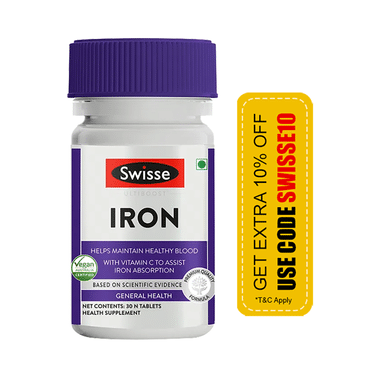 Swisse Iron Tablet | With Vitamin C for Healthy Blood & Iron Absorption