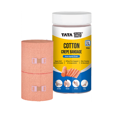 Cotton Crepe Bandage | Durable Elastic Bandage For Sprains, Strains & Injuries | By Tata 1mg 10cm