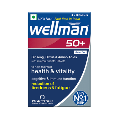 Wellman 50+ Health Supplement For Men | Health & Vitality | Tiredness & Fatigue Tablet